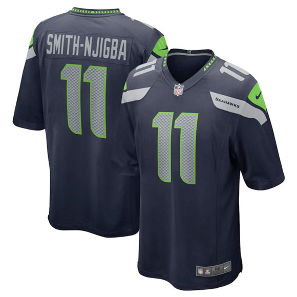 Men's Seattle Seahawks ACTIVE PLAYER Custom Navy Stitched Game Jersey